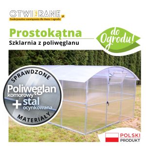 Szklarnia z poliwęglanu prostokątna