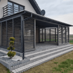 Wooden terrace canopy anthracite