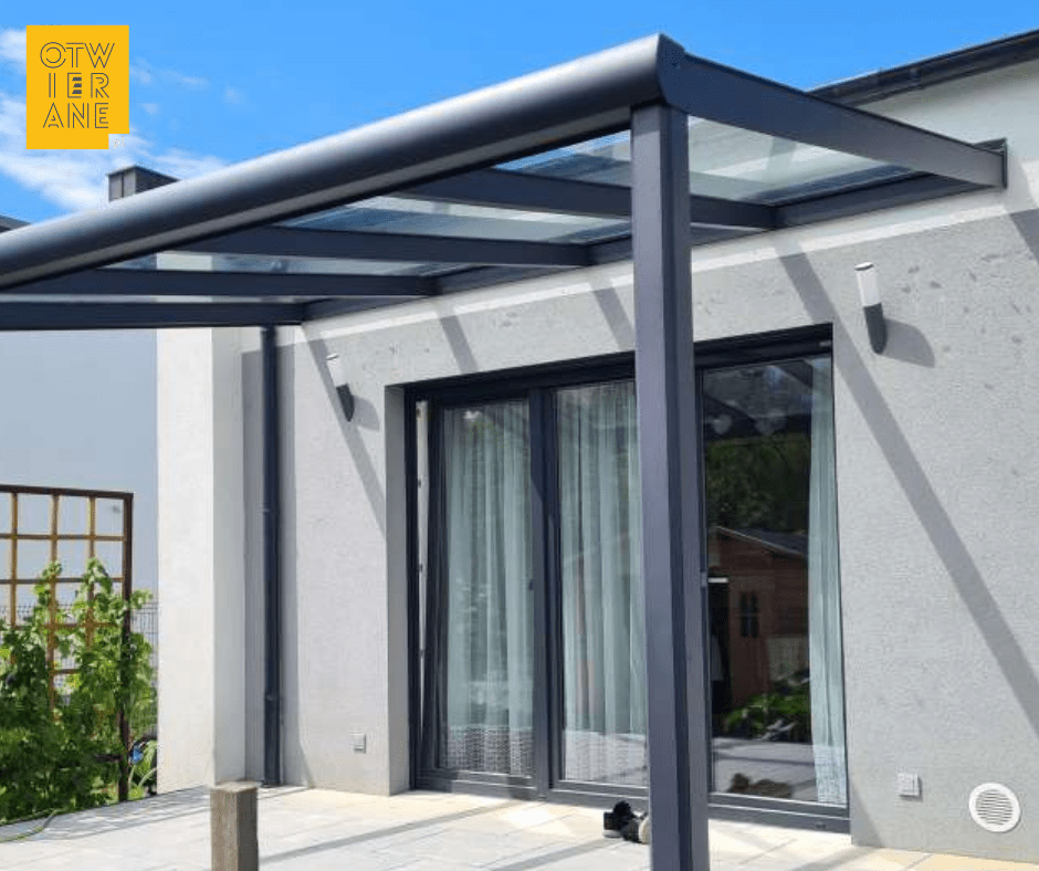 Anthracite aluminium canopy