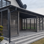 Wooden terrace canopy anthracite