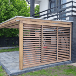 Wooden terrace canopy chestnut