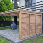 Wooden terrace canopy chestnut